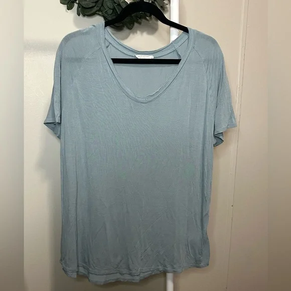 Double Zero Light Blue oversized Short sleeve shirt size small - Picture 2 of 5